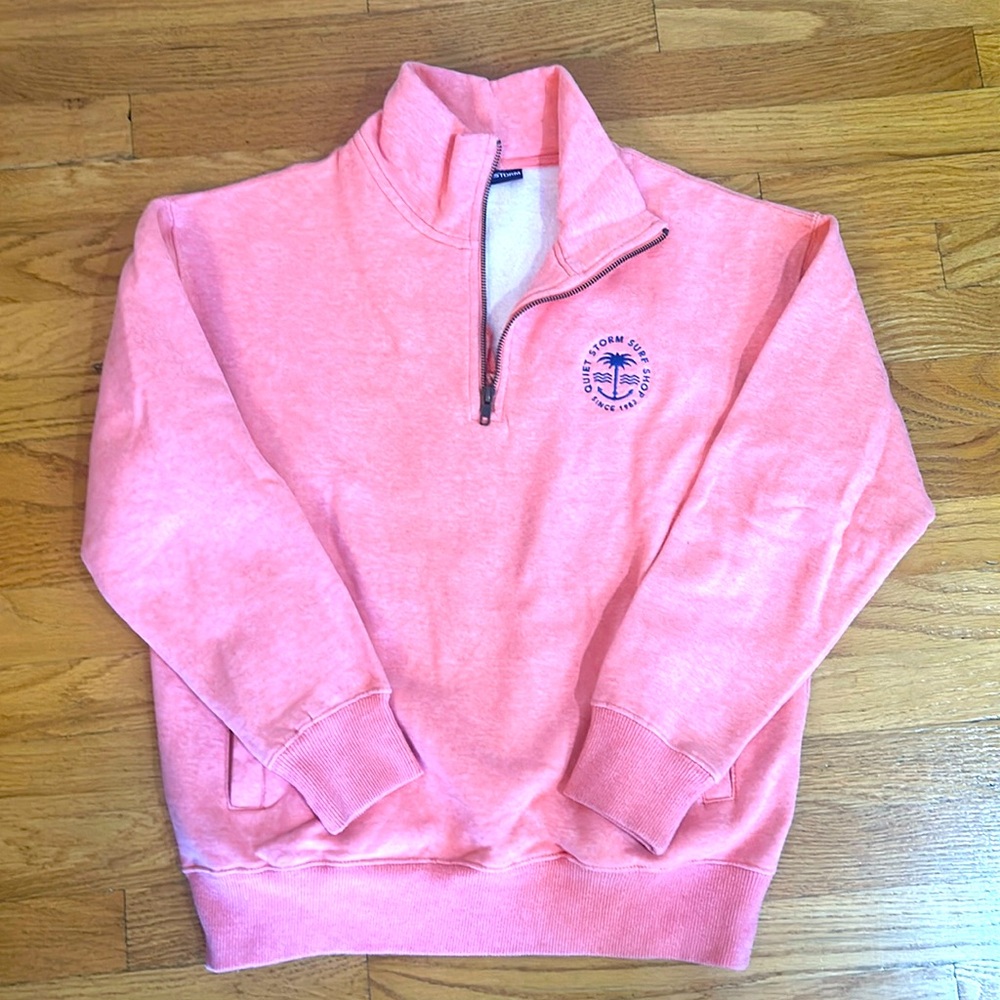 Quarter Zip NWOT sweatshirt. Quiet Storm, light peach color
